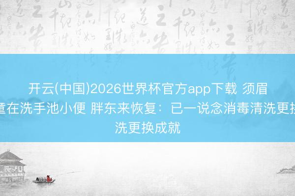 开云(中国)2026世界杯官方app下载 须眉带小童在洗手池小便 胖东来恢复：已一说念消毒清洗更换成就