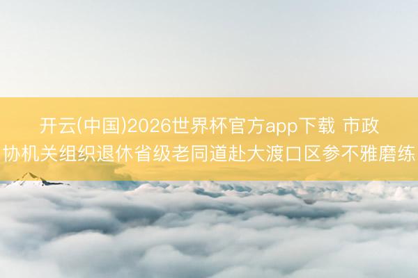 开云(中国)2026世界杯官方app下载 市政协机关组织退休省级老同道赴大渡口区参不雅磨练