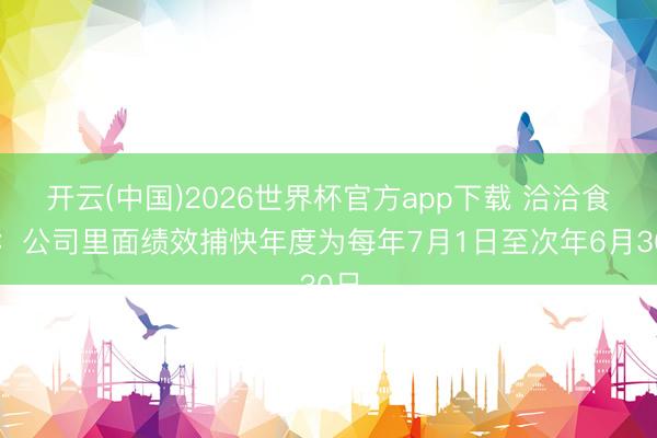 开云(中国)2026世界杯官方app下载 洽洽食物：公司里面绩效捕快年度为每年7月1日至次年6月30日