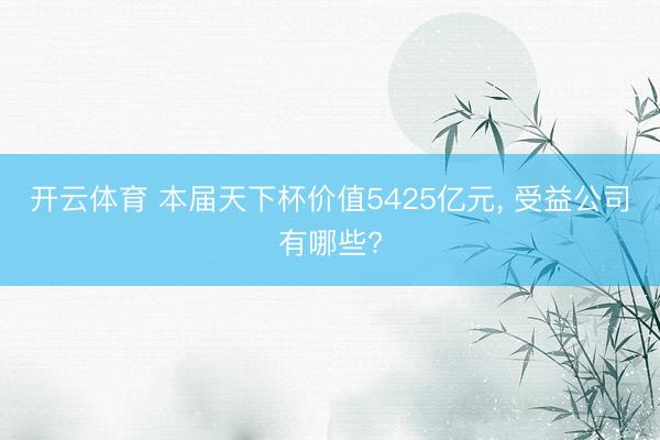 开云体育 本届天下杯价值5425亿元， 受益公司有哪些?