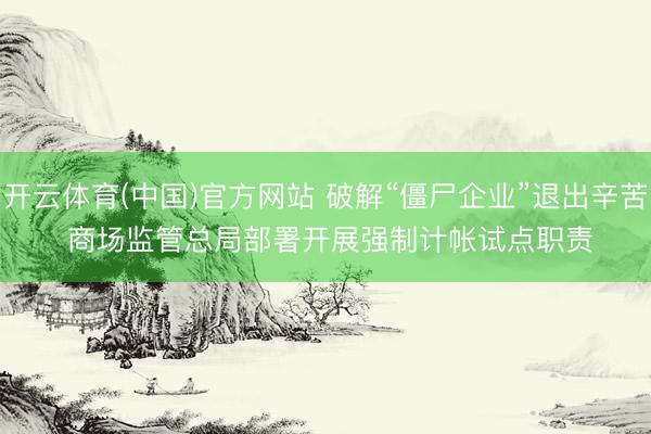 开云体育(中国)官方网站 破解“僵尸企业”退出辛苦 商场监管总局部署开展强制计帐试点职责